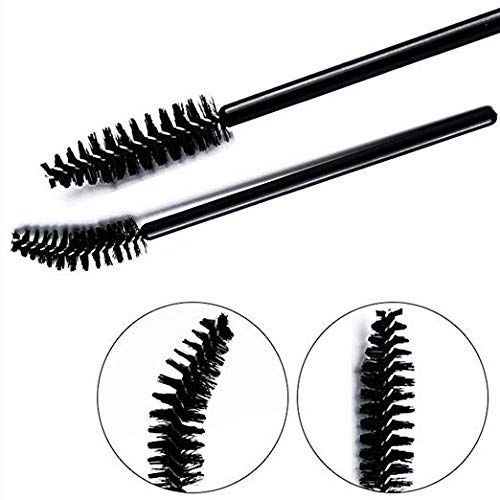 [Australia] - 100 PCS Black Disposable Eyelash Brushes Mascara Wands Eyebrow Castor Oil Brush Makeup Tool 