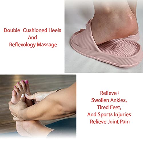 [Australia] - Massage Slippers for Women and Men – Slippers Indoor and Outdoor with Massage Double Cushion – Eva Midsole Massage Slippers – Comfortable and Lightweight Shower Slippers Brown 10.5-11 Women/9.5-10 Men 