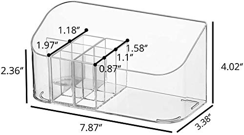 [Australia] - LINFIDITE Makeup Tray Organizer Lipgloss Organizer Bathroom Cabinet Cosmetic Storage Tray Makeup Display Tray Case with 9 Compartments 2 Removable Dividers for Beauty Essentials Crystal Clear 