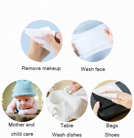 [Australia] - WANGPEI 1Roll Disposable Cleaning Face Towel,100% Pure Cotton Thicker Soft Multi-Purpose Disposable Wet and Dry Wash Towel 