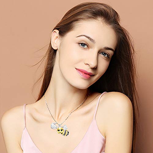 [Australia] - Dcfywl731 Elephant Pendant Necklace for Women Heart CZ Lucky Animal Never Forget That I Love You Pendant Necklace bee necklace 