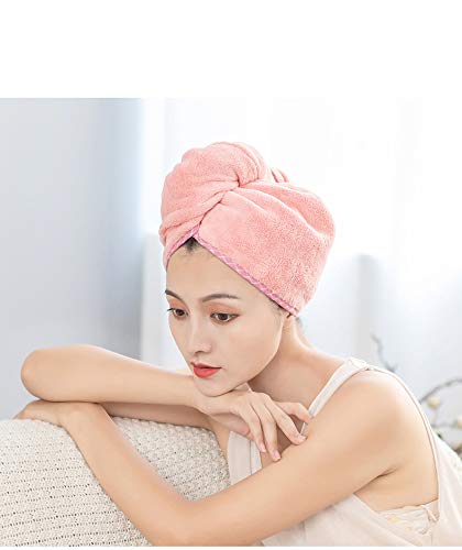 [Australia] - Hooshion Thickened Coral Velvet Dry Hair Cap Absorbent Quick-drying Hair Cap Bag Turban Dry Hair Towel Shower Cap Microfiber 