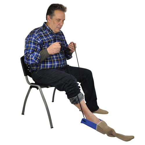 [Australia] - Blue Jay An Elite Healthcare Brand Get Your Sock On Formed Sock Aid for Undergoing Recovery Patients with Large Foam Handles and Wide Molded Plastic Frame | 30 inches Cord Length 