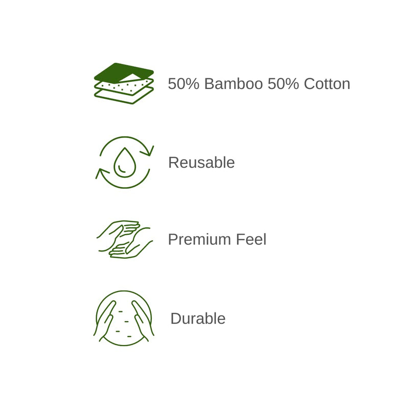 [Australia] - MuslinZ 24PK Wipes Bamboo Cotton Terry Wipes 20x20 cms Wash Cloth Washable reuseable Baby Wipes (White) 