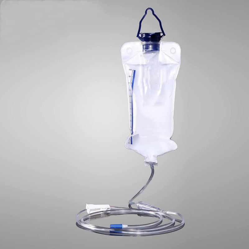 [Australia] - Enema Bag Kit, Reusable Colon Coffee Enema Bag Cleansing Kit Home Douche Bag Douche Internal Cleaner with 10 Replacement Silicone Hose 1200ML 