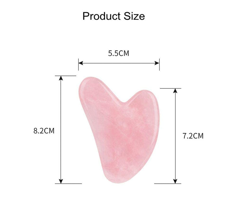 [Australia] - Bounabay Rose Quartz Gua Sha Massage Tool with Gift Bag, Top Sheerness Natural Jade Massage Stone for Facial Body Skincare, SPA Acupuncture Therapy Trigger Point Treatment Caring Pink Heart Shape 