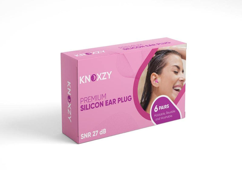 [Australia] - Knoxzy Silicone Ear Plugs Re-Usable Waterproof Noise Cancelling Premium Moldable Ear Plugs for Sleeping, Travelling, Studying Noise Reduction Pink Pack of 1 