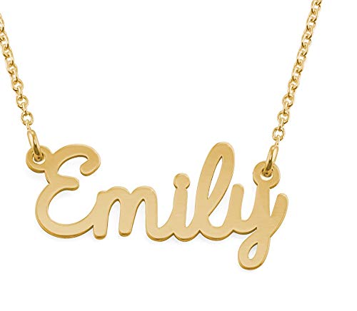 [Australia] - MyNameNecklace Personalized Cursive Name Pendant Necklace-Nameplate Christmas Jewelry Gift Emily-18K Gold Plated 