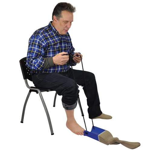 [Australia] - Blue Jay An Elite Healthcare Brand Get Your Sock On Formed Sock Aid for Undergoing Recovery Patients with Large Foam Handles and Wide Molded Plastic Frame | 30 inches Cord Length 