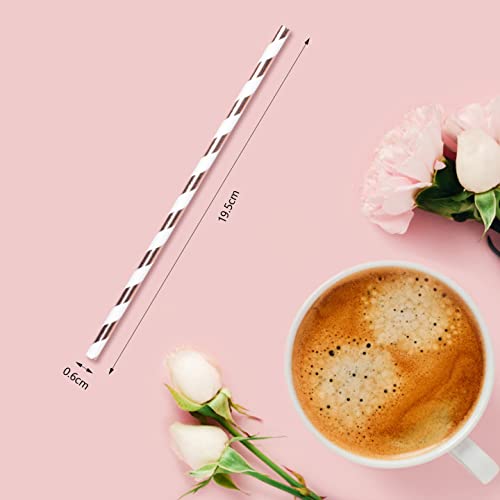 [Australia] - TGFIX 120pcs Rose Gold Paper Straws, Reusable Drinking Straw Bachelor Party Tableware Supplies for Bride Wedding Birthday Cocktail Decoration, Pink Pink-gold 