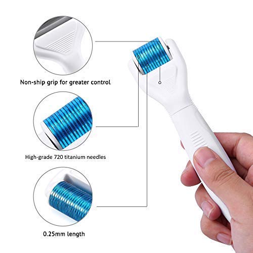[Australia] - 6 in 1 Microneedle Derma Roller 0.25mm Kit for Face and Body - 12/300/720/1200 Titanium Dermaroller Micro Needle Facial Roller 