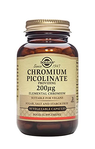 [Australia] - Solgar Chromium Picolinate 200 �g Vegetable Capsules - Pack of 90 - High Absorption Rate - Supports a Healthy Metabolism and Blood Glucose Level - Vegan and Gluten Free Gold 