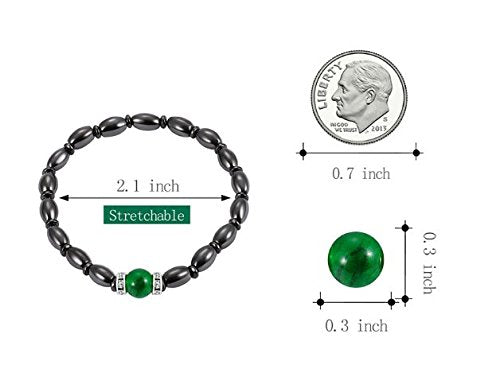 [Australia] - Magnetic Weight Loss Bracelet, Magnetic Bracelets, Magnetic Bracelet Jewelry Black & Green Stone, Healthcare Bracelet Gift for Women and Men 