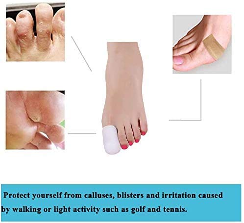 [Australia] - Dr.Pedi 5 Pair Big Toe Gel Toe Caps Pads reathable Silicone Gel Big Toe Sleeves for Ingrown Toenail Big Toe Sleeve 