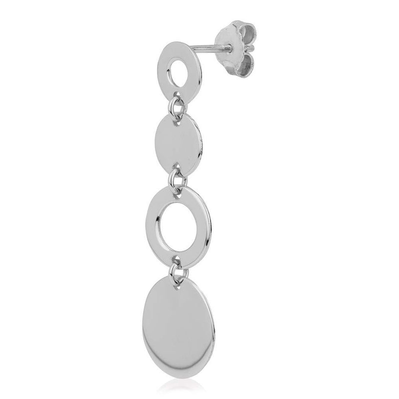 [Australia] - Vanbelle Sterling Silver Jewelry Open and Close Graduated Circle Earrings with Rhodium Plating for Women and Girls 