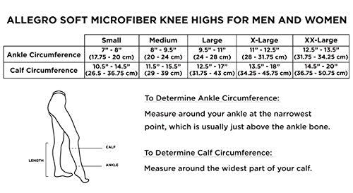 [Australia] - Allegro 15-20 mmHg Soft Microfiber Compression 250 Closed Toe Knee Highs, Comfortable Support Garments Black Large 
