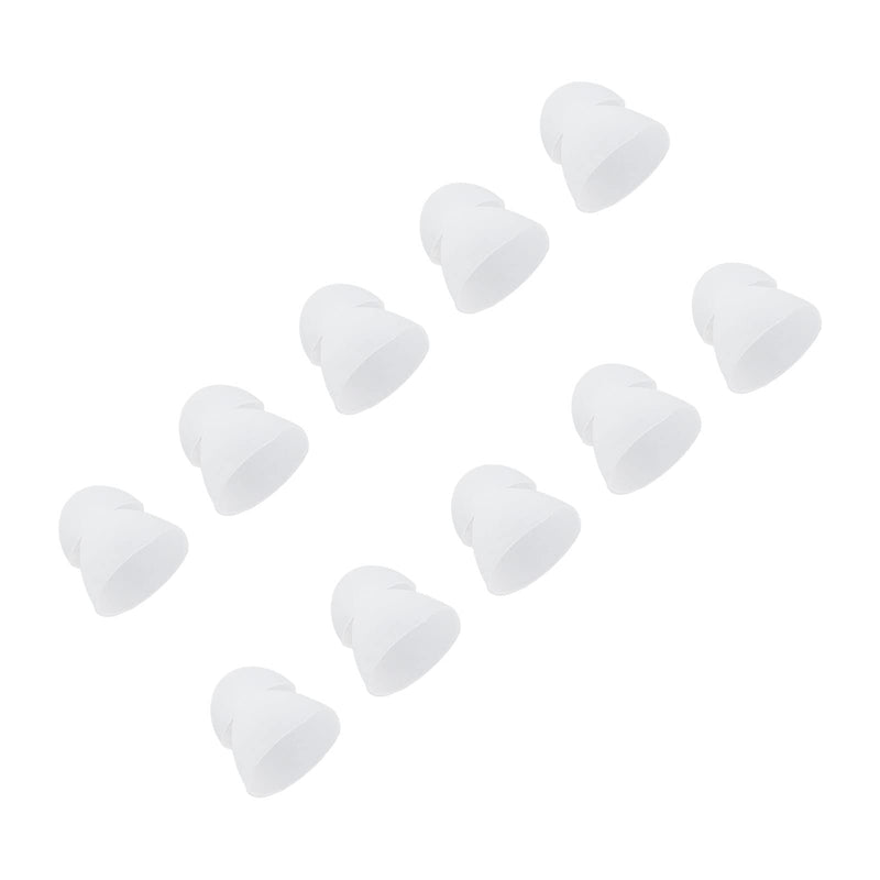 [Australia] - 10Pcs/Set Hearing Aid Domes, 10mm Hearing Aid Ear Piece Open Domes Double Bass Domes Silicone Earplugs Replacement for Hearing Amplifiers (White) White 