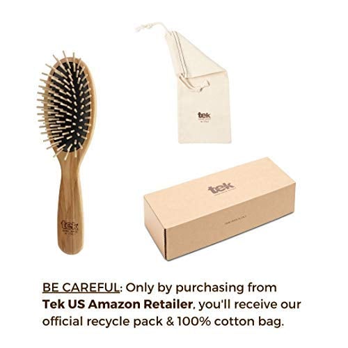 [Australia] - Tek big oval hair brush in ash wood with regular pins - Handmade in Italy 1 Count (Pack of 1) 