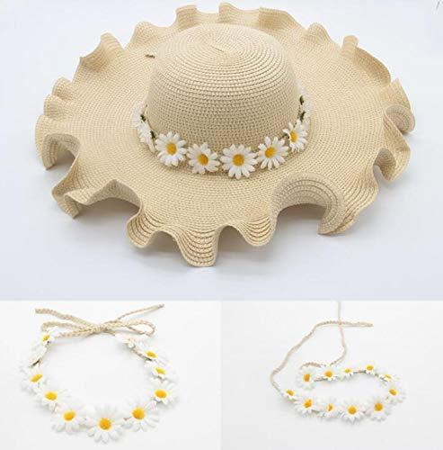 [Australia] - 3PCS Daisy Flower Headband Stylish Sunflower Crown Bridal Wedding Hair Wreath Festival Bohemia Headpiece Accessories for Womens Girls White 