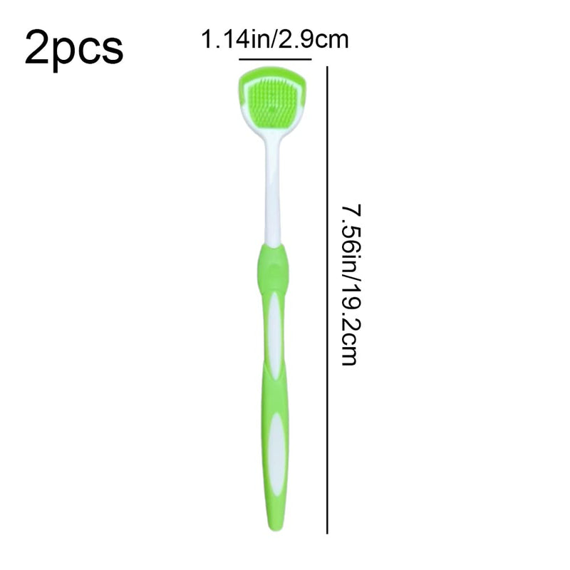 [Australia] - 2 Pcs Tongue Scrapers Portable Tongue Brushes Non Slip Tongue Cleaners for Fresh Breath Dental Eliminate Bad Breath 