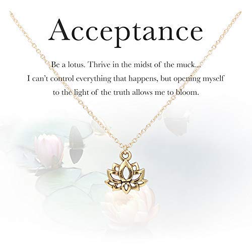 [Australia] - MAEMAE Spiritual Charms Necklaces, 14k Gold Filled Hope & Inspirational Jewelry 16-18" Lotus Flower 