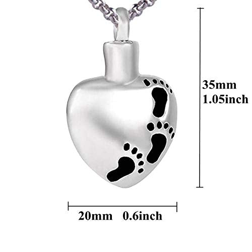 [Australia] - Sojewe Urn Pendant Necklace Cute Baby Footprint Heart Ashes Carve Daddy's Little Princess Cremation Memory 