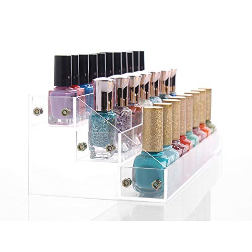 [Australia] - Sooyee Acrylic 3 Layer Nail Polish Rack Tabletop Display Stand Holds Up 36 Bottles,Clear 3 Tier Essential Oils Holder,12.2X4.72X3.4 Inch Pack of 1 