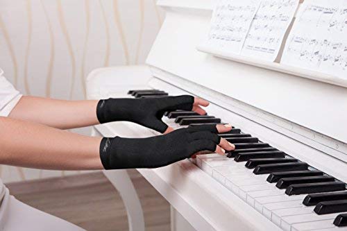[Australia] - Copper Arthritis Compression Gloves for Women and Men, Carpal Tunnel Gloves, Hand Brace for Arthritis Pain and Support by Dr. Arthritis (X-Large Black) X-Large 