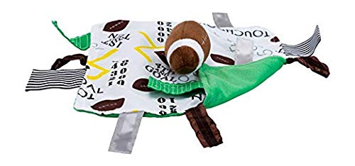 [Australia] - Baby Sensory, Educational & Teething Closed Ribbon Tag Lovey Blanket with Security Plush: 10"X10" (Football) 