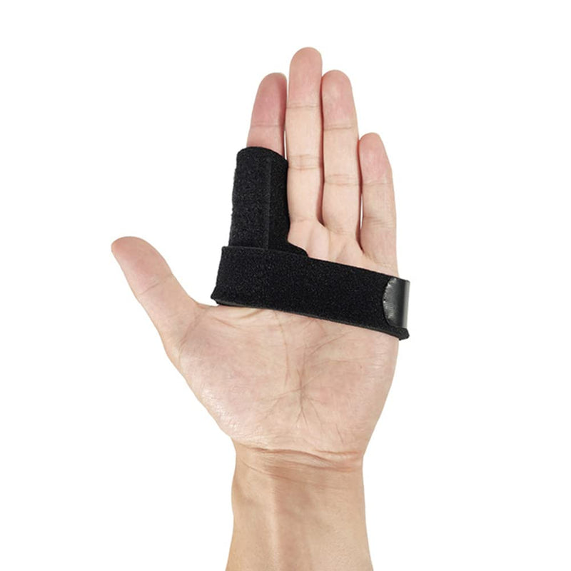 [Australia] - Denpetec Trigger Finger Splint, Lightweight Durable, Non Slip Adjustable Strap, for Thumb, Index, Middle, Ring, Little Finger, Finger Pain Relief and Sport Injuries(Black) Black 