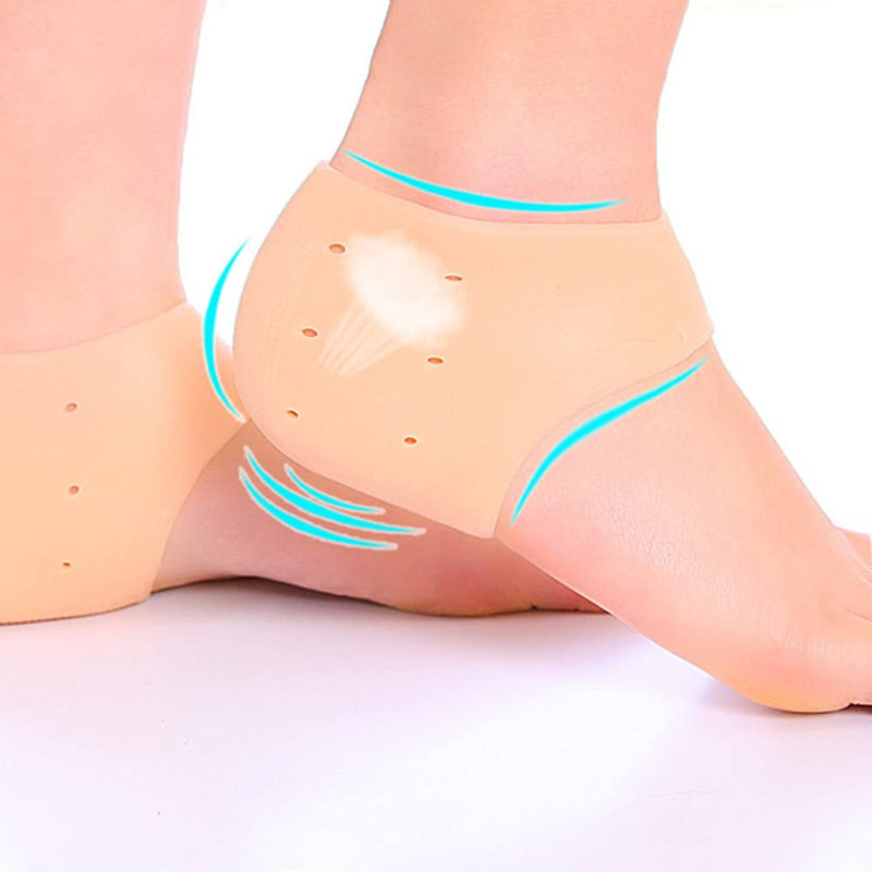 [Australia] - 6 Pairs Gel Heel Covers Relieves Pain Heel Sleeves Moisturizing Heel Protectors Breathable Heel Cushions Prevent Dry Cracking 
