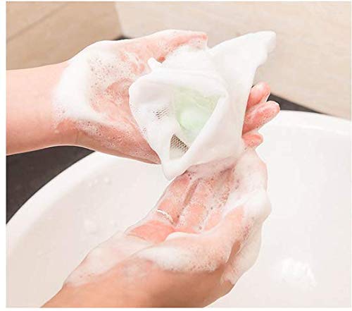 [Australia] - LASSUM 10PCS Double Layer Bubble Foam Net Exfoliating Mesh Soap Saver Pouch Drawstring Holder Bags Body Facial Cleaning Tool(Color Random) 