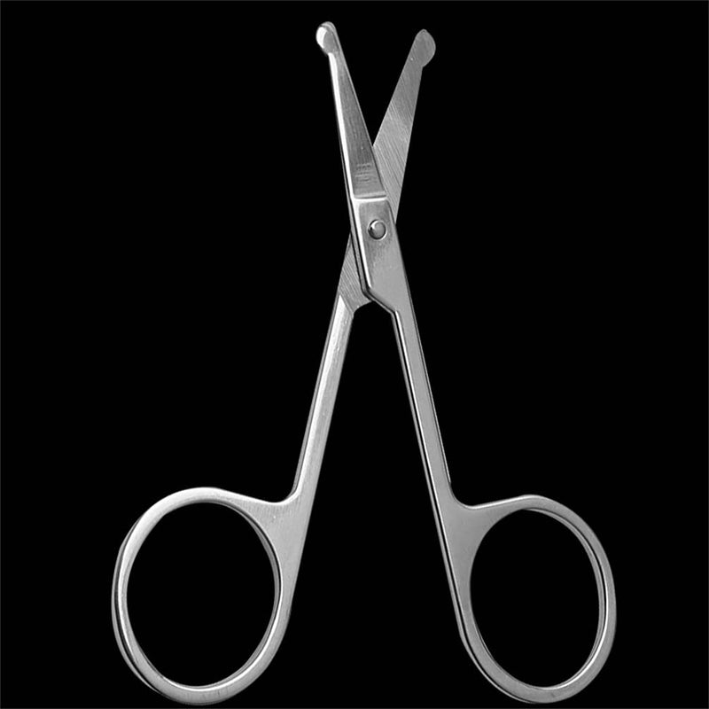 [Australia] - Beard and Moustache Scissors with Comb Curved Rounded Facial Hair Scissors Nose Scissors Ear Hair Eyelash Eyebrow Trimmer for Men Women Professional Stainless Steel（3Pcs） 