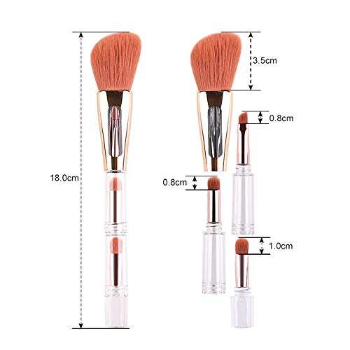 [Australia] - Liasun 4 In 1 Exquisite Multi-function Makeup Brushes Funny Combination Design - Blush Brush, Eyeshadow Brush, Angled Brow Brush,Blending Brush For Women and Girls 