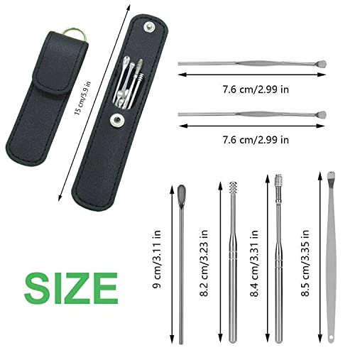 [Australia] - Ear Wax Remover,6 Pcs Premium Stainless Steel Ear Wax Removal Kit Ear Curette Ear Cleaner Tools for Children and Adult Earwax Removal Kit Cleaning Kit with Portable Bag (blue) blue 