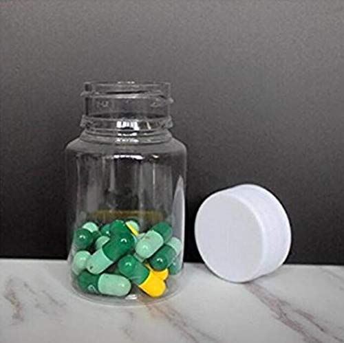 [Australia] - XUMIN 12PCS 50ml/1.7oz Portable Empty Plastic Medicine Bottles Holder Storage Container Case Box with Screw Cap for Pill Tablet Solid Powder Liquid White 