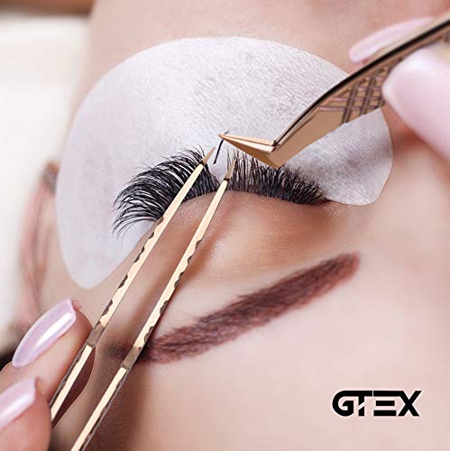 [Australia] - GTEX Lash Eyelash Extension Tweezers Set of 5, Japanese Stainless Steel Tools Straight Curved 45 90 Degree Angled Tip, Volume Tweezers Precision Rose Gold 