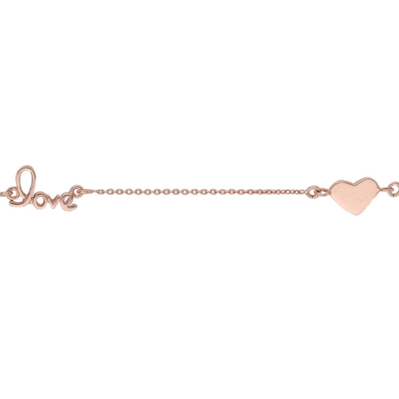 [Australia] - Vanbelle Rose Gold Plated 925 Sterling Silver Love and Heart Charm Anklet for Women and Girls 