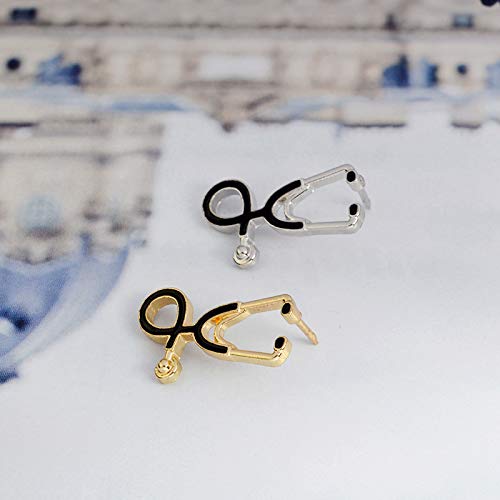 [Australia] - JOYID 2pcs/Set Cute Stethoscope ECG Brooch Medical Doctor Nurse Enamel Lapel Collar Pins Brooch for Women Men Children 