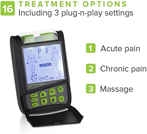 [Australia] - TENS Therapy Massager by Ultima OTC - Electric Muscle Contraction Stimulator for Electrotherapy Pain Relief - Massage Unit and Pain Therapy Device (White) 