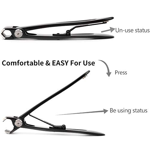 [Australia] - Nail Clippers 16mm Wide Large Jaw Opening For Thick Nail Stainless Steel Black Fingernail and Toenail Nipper Cutter Podiatry Trimmer Pedicure Manicure Kit 