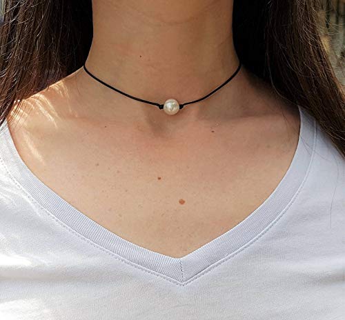 [Australia] - Osemind Puka Shell Necklace Vsco Necklace Shell Pearl Choker Necklace Boho Necklace Beach Jewelry Gift A:WhiteShell 