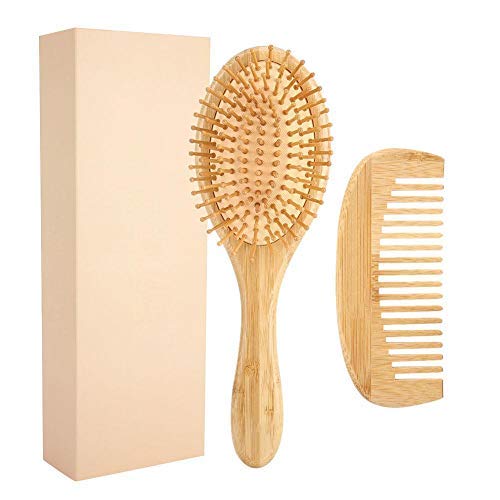 [Australia] - Comb Set, Anti-Static Air Cushion Bamboo Hair Comb Hair Scalp Massager For Women And Men Reduce Frizz And Massage Scalp (Set) 