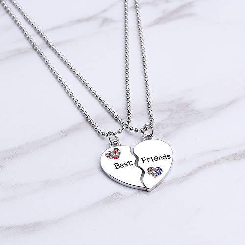 [Australia] - Best Friend Friendship BFF Necklaces, Heart-Broken 2 Piece Friendship Best Friends Daughter Christmas Birthday Gifts for Teen Girls Granddaughter 