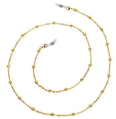 [Australia] - erioctry Eyeglass Chain Beaded Glasses Cord Holders Anti-slip Sunglasses Lanyard Strap Eyeglass Cord Neck String Eyewear Retainer for Men and Women - 78cm (Gold) 