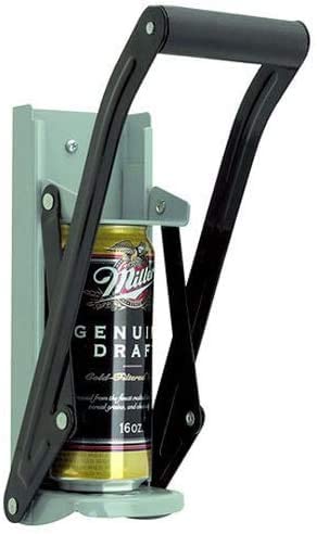 [Australia] - Straame Can Crusher for Beer 16oz/500ml, Wall Mounted Recycling Can Tool with Bottle Opener and Rubber Non-Slip Grip Handle Heavy Duty and Easy Set Up 