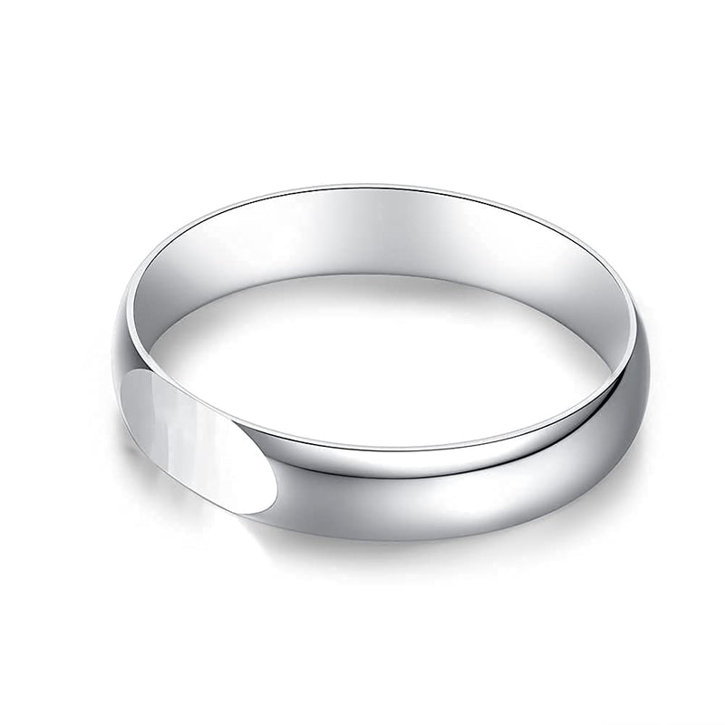 [Australia] - Bamos Sterling Silver Ring High Polish Projective Love Wedding Bands for Women Men, Simple Delicate Minimalist Ring 4mm Ring Comfort Fit Size 6-10, Projective Ring | Diffractive Ring 