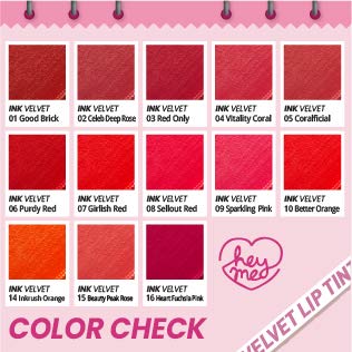 [Australia] - Peripera Ink the Velvet Lip Tint | High Pigment Color, Longwear, Weightless, Not Animal Tested, Gluten-Free, Paraben-Free | Good Brick (#01), 0.14 fl oz 001 Good Brick 4.14 ml (Pack of 1) 