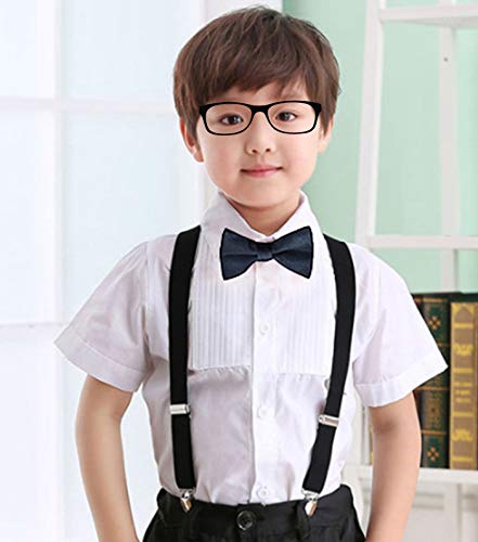 [Australia] - Kids Suspenders Bowtie Set,Adjustable Suspender with Bow Tie for Boys and Girls Black 