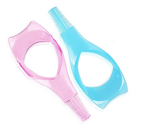 [Australia] - erioctry 2 Pcs Plastic Makeup Eyelash Tool Upper Lower Eye Lash Mascara Guard Applicator Guide with Eyelash Comb for Women (Color Ship at Random) 